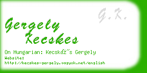 gergely kecskes business card